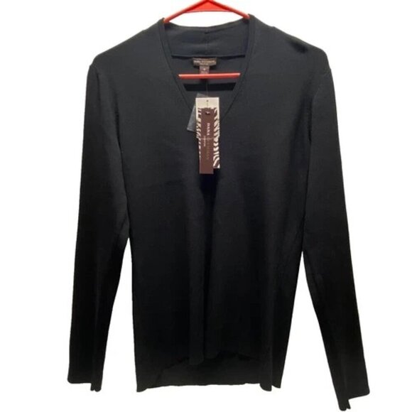 Dana Buchman Tops - Dana Buchman Signature Women's Sweater Medium Black Ribbed Knit V-Neck Top NWT